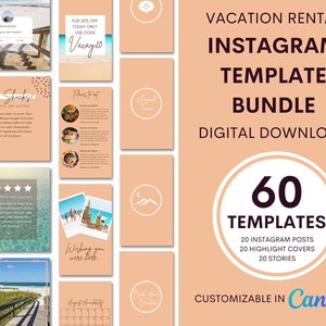 Airbnb Instagram Templates | Airbnb | Canva Template | VRBO | Airbnb Host | Vacation Rental | Airbnb Instagram Marketing | Editable Template