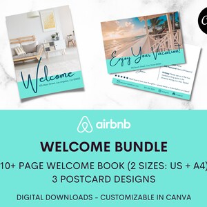 Pacchetto modelli di benvenuto per host Airbnb/modello di biglietto di benvenuto Airbnb/modello di libro di benvenuto Airbnb/modello Canva/casa vacanza