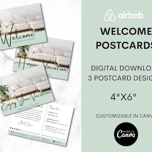 Modello di biglietto di benvenuto Airbnb / Modello Airbnb / Canva / Biglietto di benvenuto VRBO / Host Airbnb / Casa vacanza