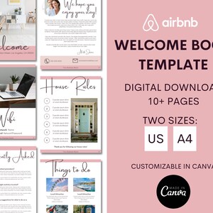 Airbnb Welcome Book Template | Canva Template | VRBO Welcome Book | Airbnb Host | Vacation Rental | Digital Download