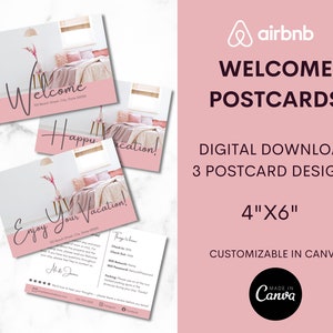 Modello di biglietto di benvenuto Airbnb / Modello Airbnb / Canva / Biglietto di benvenuto VRBO / Host Airbnb / Casa vacanza