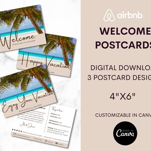 Modello di biglietto di benvenuto Airbnb / Modello Airbnb / Canva / Biglietto di benvenuto VRBO / Host Airbnb / Casa vacanza