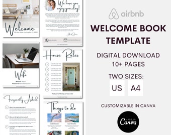 Airbnb Welcome Book Template | Airbnb | Canva Template | VRBO Welcome Book | Airbnb Host | Vacation Rental | Digital Download