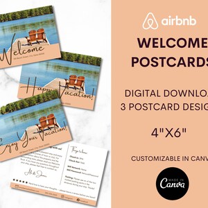 Modello di biglietto di benvenuto Airbnb / Modello Airbnb / Canva / Biglietto di benvenuto VRBO / Host Airbnb / Casa vacanza