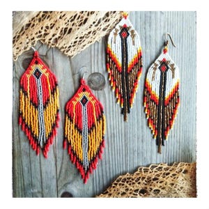 Tribal Earrings with Little Pearls – Handmade – Shamanic Style – Boho – Wild & Spiritual Jewelry – Ethnic – Lightweight
