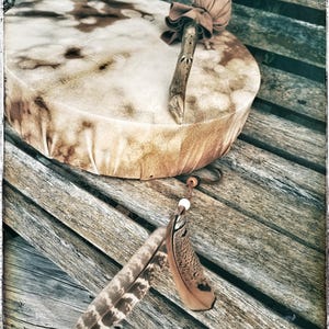 Handmade Shamanic Drum 30 cm – with Goat Hide, Beech Wood Frame • Ritual & Meditation Instrument • Tribal Boho Spiritual Tool-Full Moon Drum