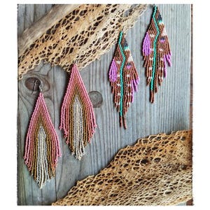 Tribal Earrings with Little Pearls – Handmade – Shamanic Style – Boho – Wild & Spiritual Jewelry – Ethnic – Lightweight