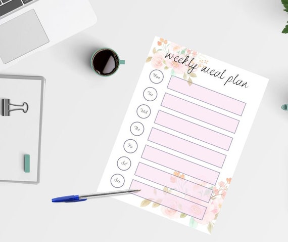 Weekly Meal Plan Printable Template - Etsy