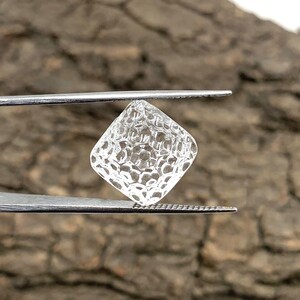15 Pieces Lot Crystal Quartz Loose Gemstone, Natural Faceted Clear Crystal Quartz Fancy Carving Square Shape Jewelry Making Gemstone Carving