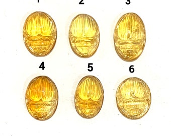 天然シトリン彫刻スカラベ：宝石ジュエリー製作（15x11x7.5 mm）
