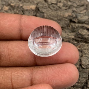 Natural Crystal Quartz Scarab Carving: Gemstone Jewelry Making (20*12mm)