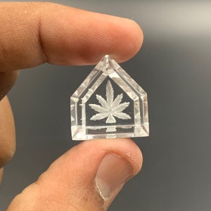 Hand Carved Crystal Quartz Gemstone: Tree Intaglio Art, 28 ct