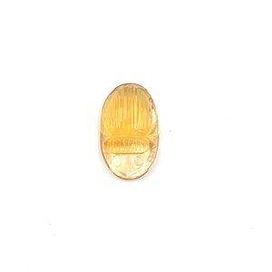 Natural Citrine Scarab Carving: Gemstone Jewelry Making (15x9x5mm)