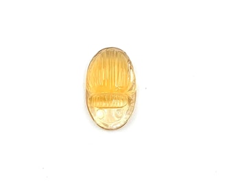Natural Citrine Scarab Carving: Gemstone Jewelry Making (15x9x5mm)