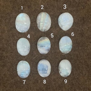 Natural Moonstone Scarab Carving: Blue Fire Gemstone for Jewelry Making