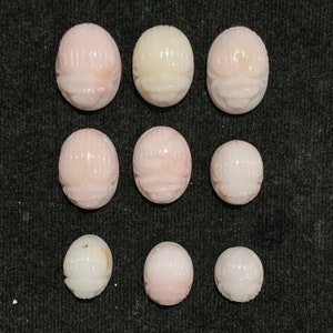 Natural Pink Opal Scarab Carved Gemstone: Jewelry Making