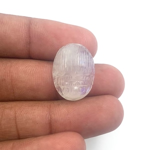 100% Natural Moonstone Scarab Carved. Moonstone Scarab Cut-Carving Gemstone Ring Making Jewelry Making Size 21*15*8mm Wight- 20.8cts.