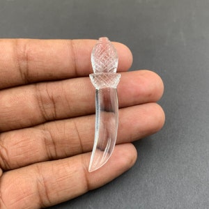 Crystal Quartz Sword: Gemstone Carving for Jewelry Making