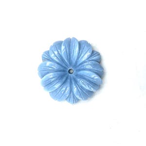 100% Natural Blue Opal Carving Flower Shape Earring, Pendant, Gemstone Jewelry Making Gift for Jewelry Making Handmade Carving Size - 25*5mm