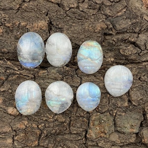 Natural Moonstone Scarab Carving: Blue Fire Gemstone for Jewelry Making
