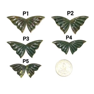 Natural Green Bloodstone Gemstone Carving. Natural Untreated Green Bloodstone Handmade Carving BUTTERFLY WING Jewelry Making  (with video)