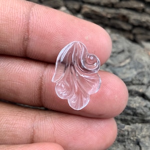 Carved Crystal Quartz Stone: Fancy Jewelry Making Gem (20x14x5mm)