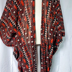 ladies women chiffon KAFTAN TOP long calf length duster day night or evening wear brown XXXl Plus Size One size up to UK size 32