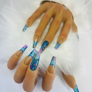 10pcs ocean and fish press on nails