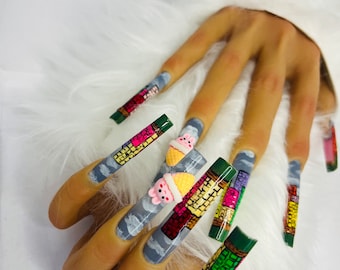10pcs city press on nail set