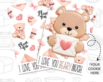 482. Digitale download van de koekjeskaart I Love You Beary Much