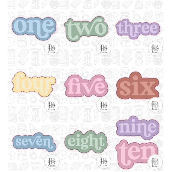 10 x 3.5” - 4” BUNDLE Number cookie cutter STL Files