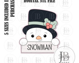 STL Snowman Plaque Cookie Cutter