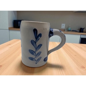 Vintage Beer Mug Salt Glaze Collectible Ceramic Porcelain Mid Century Mug