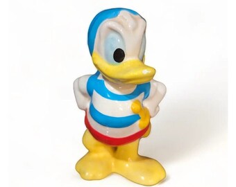 Figurine vintage Walt Disney pirate Donald Duck en céramique, Japon