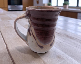 Handcrafted Ceramic Mug With Textured Design & Earthy Glaze