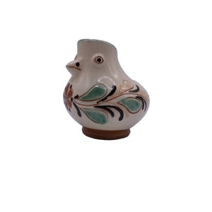 Vintage Tonala Mexican Hand Painted Bird Art Pottery Signed