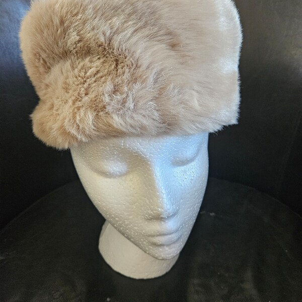 Vintage Brown beige   faux fur winter headband winter wedding luxury headband