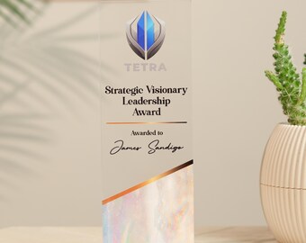 Custom Acrylic Strategic Visionary Award Plaque: Corporate Recognition