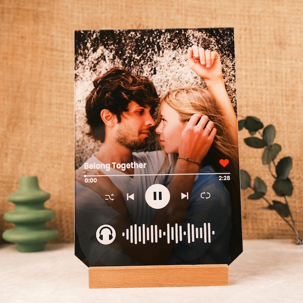 Personalized Song Acrylic Plaque with Custom Photo & QR Code