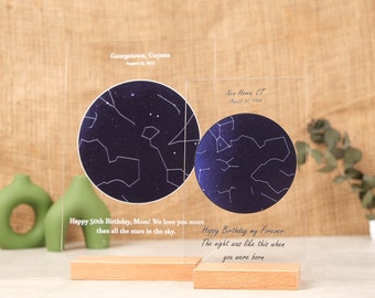 Personalized Star Map Acrylic Plaque: Night Sky Constellation Gift