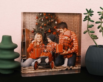 Personalized Acrylic Photo Block, Custom Home Decor, Christmas Gift