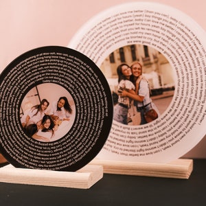 Customized Record Gift Song Lyrics Plaque, Acrylic Lyrics Circle, Personalized Photo Song Plaque Gifts, Anniversary Gift, Christmas Gift image 4