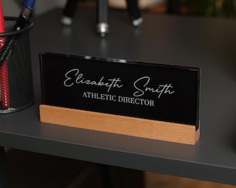 Personalized Acrylic Desk Name Plate – Custom Office Decor