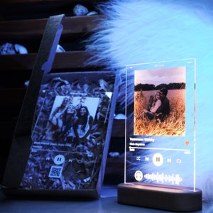 Placa de luz nocturna con foto personalizada, regalo para amantes de la música, regalo de Navidad, marco personalizado, decoración del dormitorio, luz nocturna LED personalizada, regalo para ella imagen 4