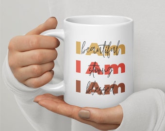 Caneca inspiradora-caneca de afirmação-caneca de café-caneca de chá-caneca brilhante branca
