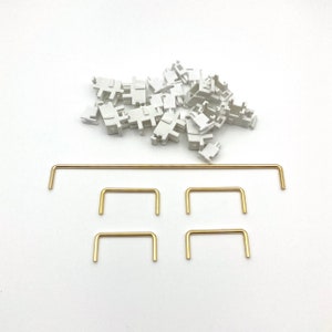 Keebco Plate Mount Stabilizer Set for TKL Mechanical Keyboards - Brass & White