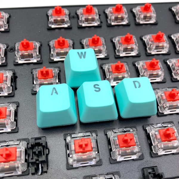 WASD Keycaps Set - Backlit PBT Keycaps for Mechanical Keyboards - 16 Colors - OEM Profile