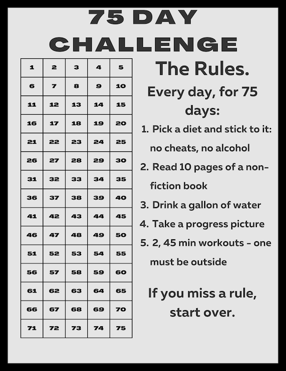 75 day challenge tracker