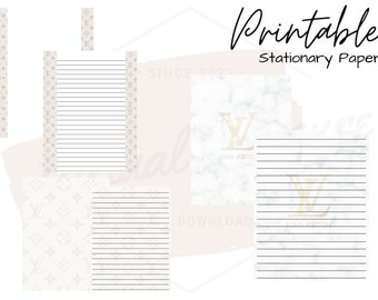 Afdrukbare briefpapierset - Briefschrijfpapier, briefpapier voor penvrienden - Afdrukbaar briefpapier, schrijfset - Digitale download, Boujee-papier