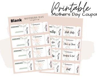 Moederdagbonnen | Voor mama | Cadeau voor Moederdag | Met Liefde | Couponblad | Lege coupon voor moeder | Moederdag | Gelukkige Moederdag